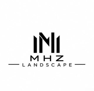 MHZ Landscape logo featuring geometric letters and horizontal lines in black
